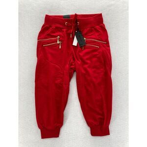 Vintage Riflessi Jogger Shorts Mens Small Red Pull On Zip Pockets Y2K Hip Hop